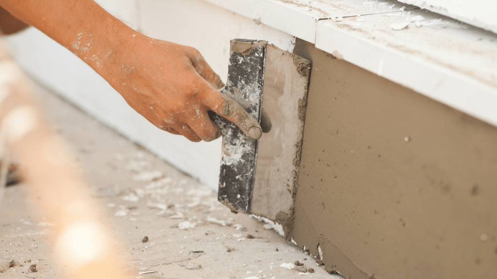contractor sealing foundation cracks