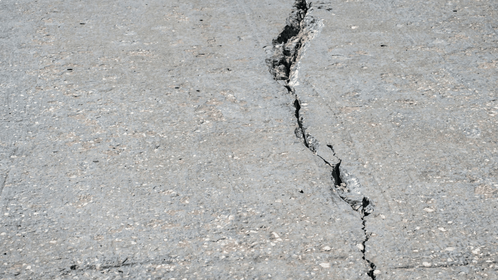 cracks in the concrete