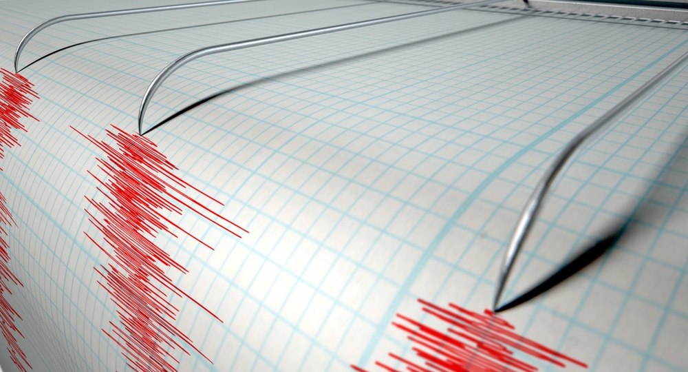 Earthquake seismograph chart